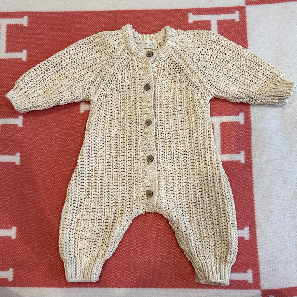 Quincy Mae Cream Knit Bodysuit